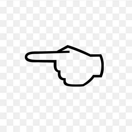 Hand pointing icon outline png